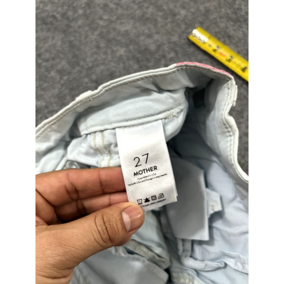 Mother Womens The Shaker Prep Fray Pants 27 Striped Ankle Killing Time Blue/Red - Picture 5 of 16